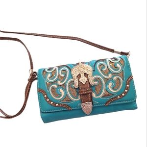 Texas Leather Manufacturing Clutch Crossbody Purse